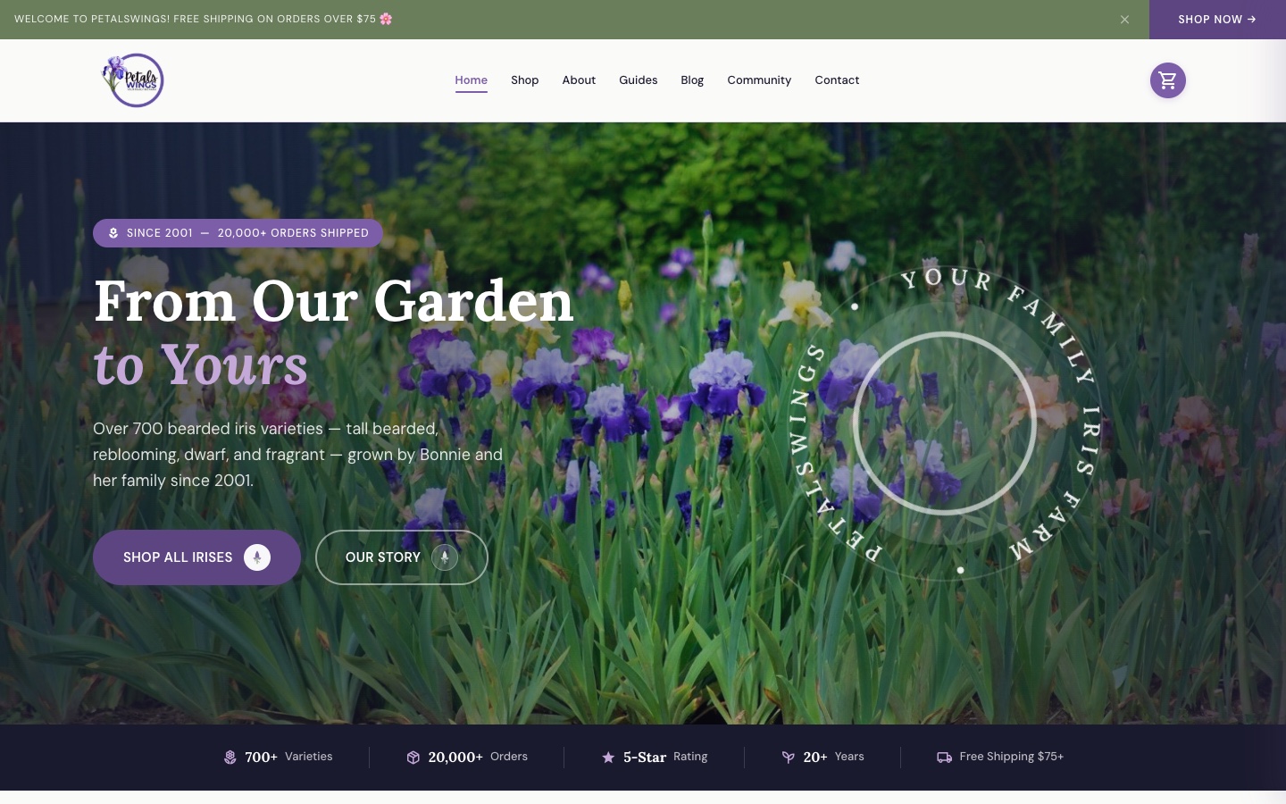 Petals & Wings website